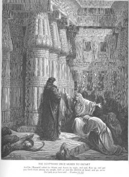 Egyptierna ber Moses att gå