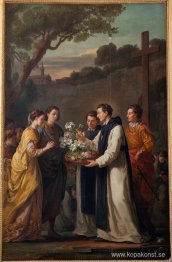 Saint Theobald erbjuder en elva grenad lilium till Saint Louis o