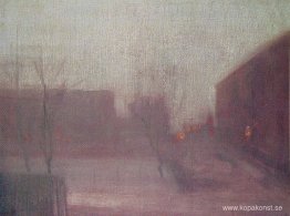 Nocturne Trafalgar Square Chelsea Snow