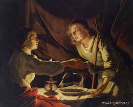 Esau sålde Jakob sin förstfödslorätt och röran av Pottage