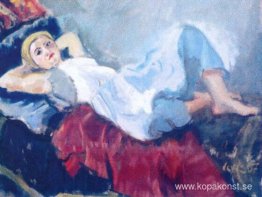 Kvinna i soffan
