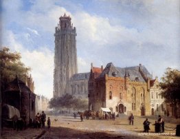 En Katedral På Ett Torg På Sommaren