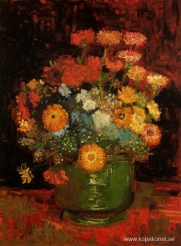 Vas med Zinnias
