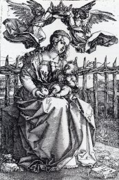 Madonna krönt av två änglar