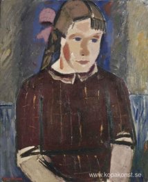 Flicka med ett rosa band