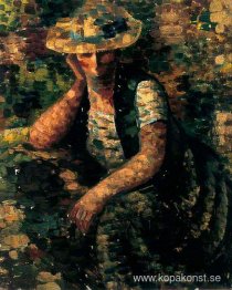 Kvinna i en stråhatt