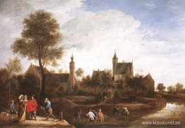 Utsikt över Het Sterckshof nära Antwerpen