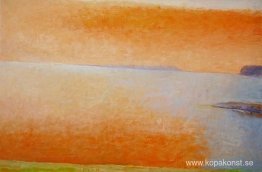 Orange moln över Adriatiska havet