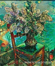 Stilleben med syrener vid havet