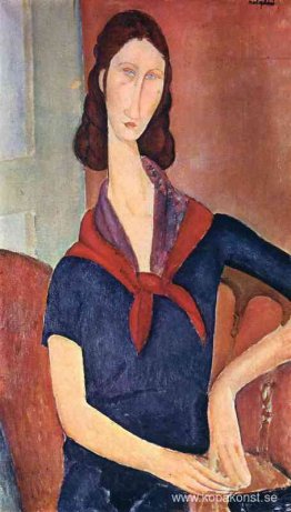 Jeanne Hebuterne (med en halsduk)