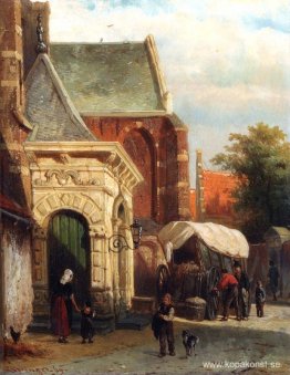 En vy av den södra ingången till St. Pancras-kyrkan, Enkhuizen
