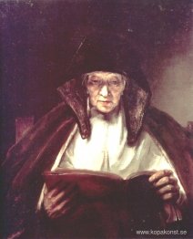 Gammal kvinna som läser