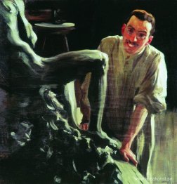 Porträtt av en skulptör och målare D.S. Stelletsky