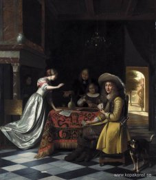 Kortspelare vid ett bord