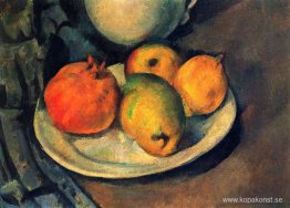 Stilleben med granatäpple och päron