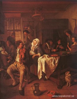 Värdshus med violinist & kortspelare