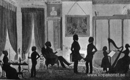 Porträtt av Abbott Lawrence familj i deras bibliotek, No.5 Park