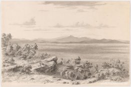 Utsikt över en del av de australiska Pyrenéerna, lilla Mt Cole o