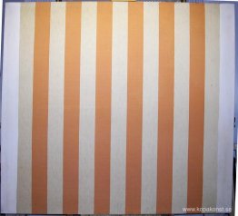 Peinture acrylique blanche sur tissu rayé blanc och orange