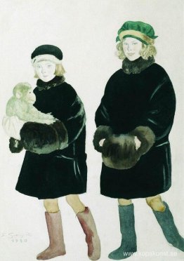Porträtt av Martha och Marina Chaliapin