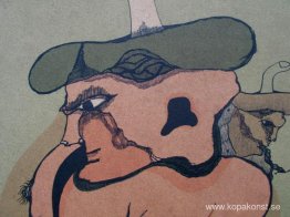 Surrealistiska varelser på grön bakgrund