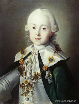 Porträtt av Paul av Ryssland klädd som Chevalier av St. Andrews