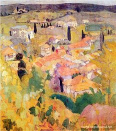 Utsikt från Karyes av berget Athos