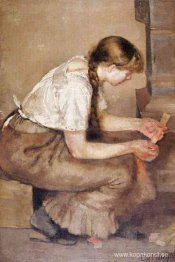 Flicka som tänder en spis