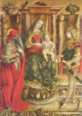 På tronen Madonna, Saint Jerome och St. Sebastian