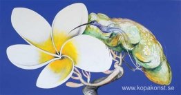 Frangipani och Humming Bird - Japanska: Sommar