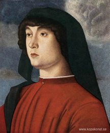 Porträtt av en ung man i rött