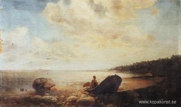 Landskap med båt