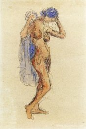 Nakenmodell med draperi