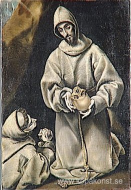 St Francis och bror Leo mediterar över döden
