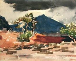 Berget Strútur, W.-Island, en storm närmar sig