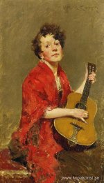 Flicka med gitarr