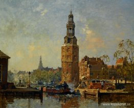Utsikt över Montelbaanstoren Amsterdam