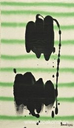 Två svarta på gröna ränder