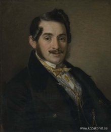 Porträtt av en okänd i en svart rock