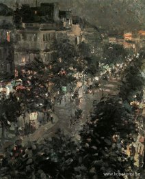 Paris på natten. Boulevard des Italiens