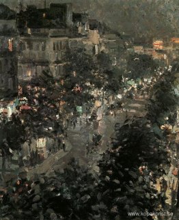 Paris på natten. Boulevard des Italiens