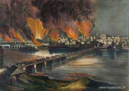 Fall of Richmond, Virginia natten den 2 april. 1865