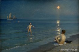 Pojkar badar på Skagen, Sommarkväll