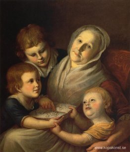 Konstnärens mor, Mrs Charles Peale och hennes barnbarn