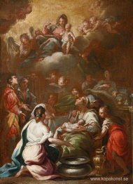 Jungfruns födelse med jungfrun och barnet i ära