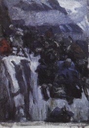 Ryska trupper under Suvorov korsar alperna (studie)