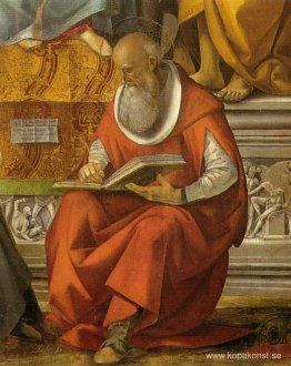 St. Hieronymus (detalj från Virgin Enthroned with Saints)