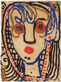 Huvudet på en kvinna framifrån - Kannan blöder