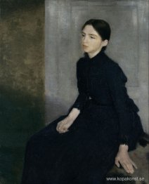 Porträtt av en ung kvinna. Konstnärens syster Anna Hammershøi