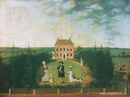 Konversationsstycke före huset på Monument Lane, Edgbaston